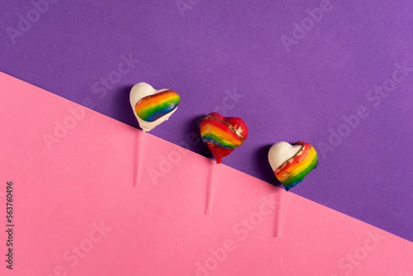 Obraz Diversity sweets, rainbow colored studio shots