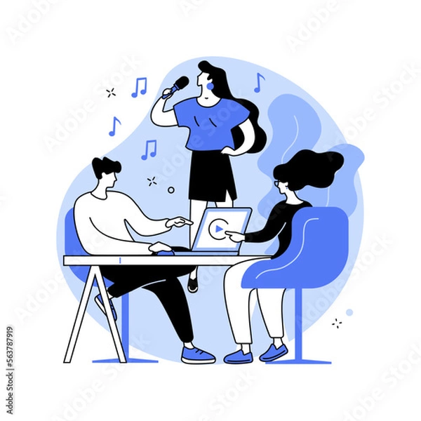 Fototapeta Role audition abstract concept vector illustration.