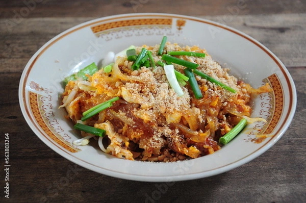 Obraz Thai Style Stir Fried Noodles with Shrimp, Pad Thai