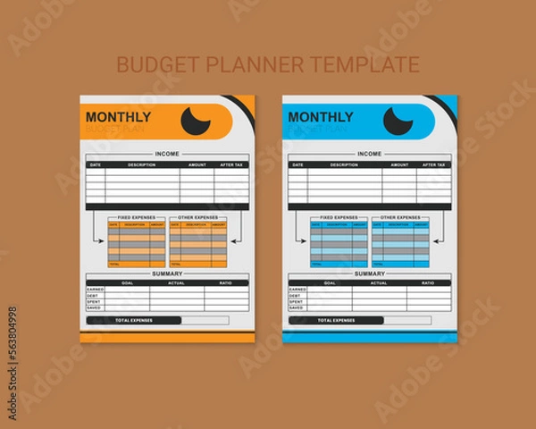 Fototapeta budget planner template