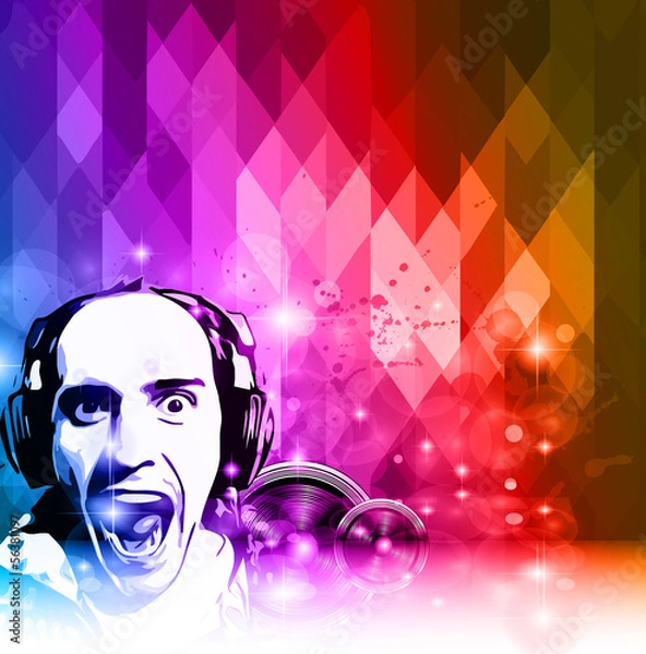 Fototapeta Mordern Crazy Dj club Flyer