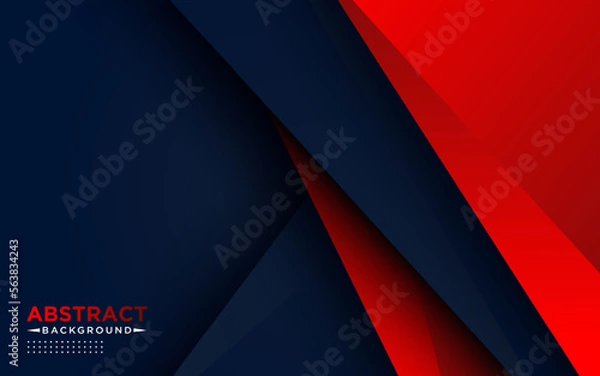 Obraz abstract 3d dark blue background with a combination of luminous red overlap layers background
