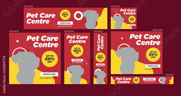 Fototapeta Google Ads banner Design Template, Set Of Web Banners