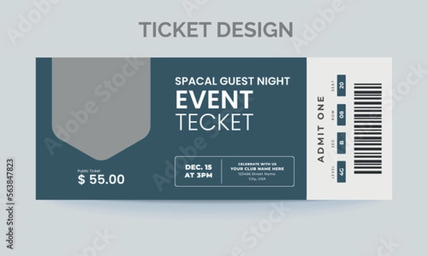 Fototapeta event ticket design template
