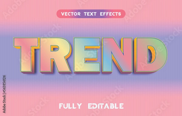 Obraz 3D Editable Vector Text Effects. Trend Text Style.