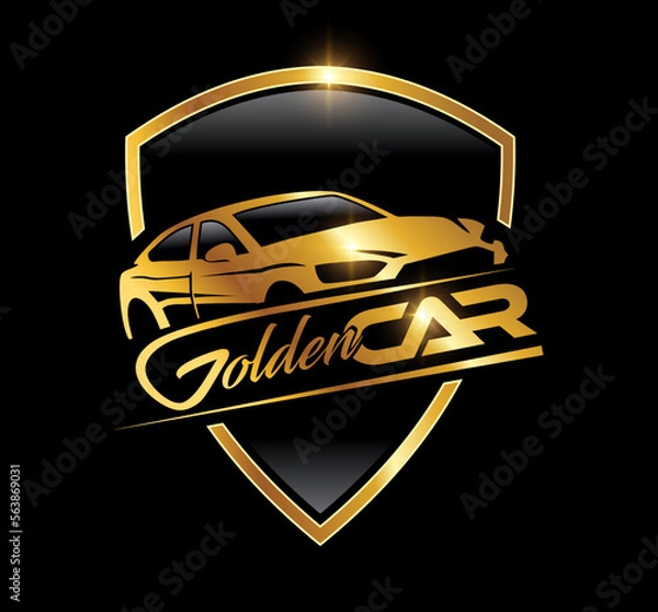 Obraz Golden Car Logo vector Icon