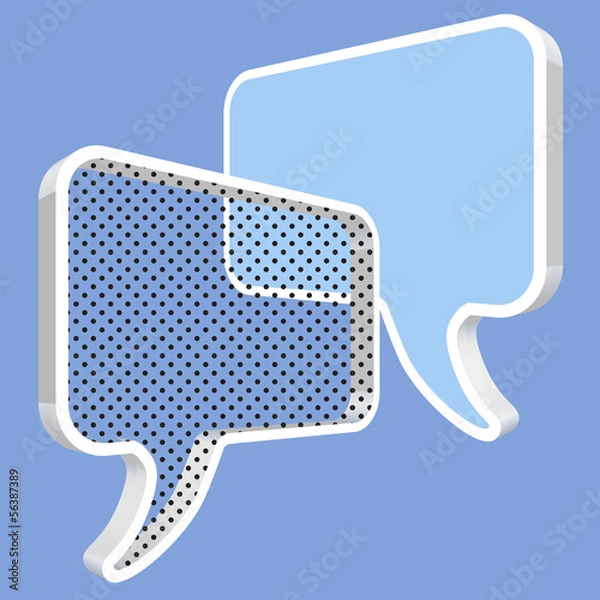 Obraz Sprechblasen 3D Weiß Blau Raster