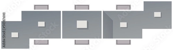Fototapeta Building top view for landscape design.  Object for plan, map, City.  House, townhouse, condominium, residential, apartment, cottage, city house from above
