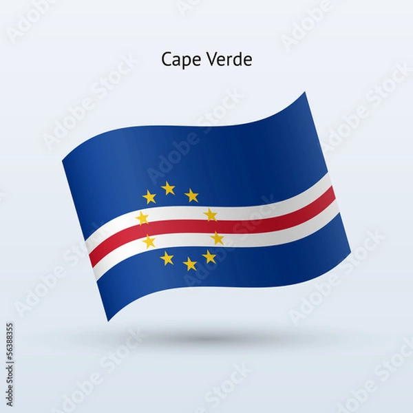 Obraz Cape Verde flag waving form. Vector illustration.