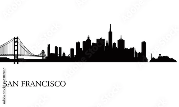 Obraz Tło Silhouette Silhouette San Francisco City