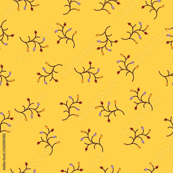 Obraz Vector seamless pattern with yellow background. 