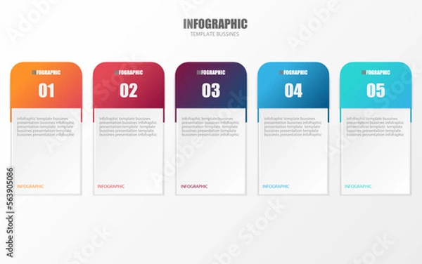Obraz Vector infographic design template for business presentation show operation steps show business overview use public relations It is an Eps10 editable file