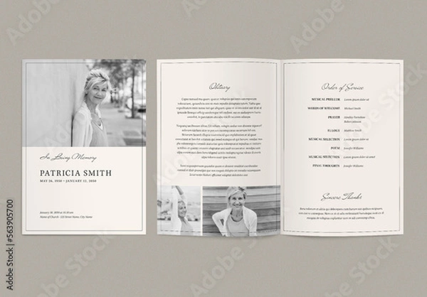 Fototapeta Minimal Funeral Program Layout