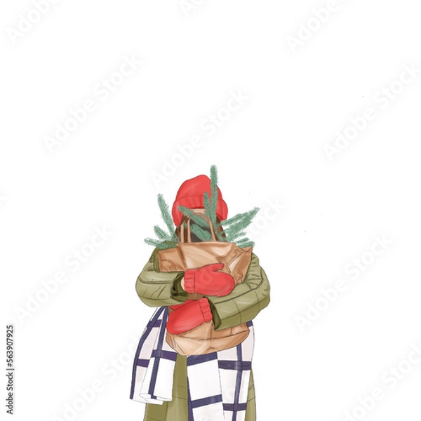 Obraz the gnome with a gift in hands