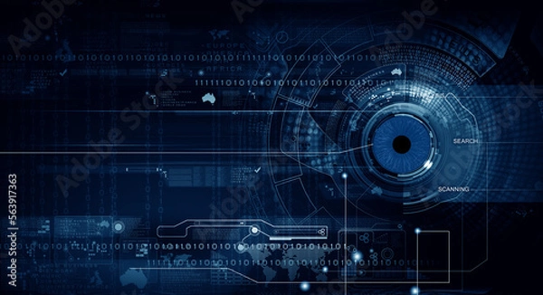 Fototapeta technology background with numbers
