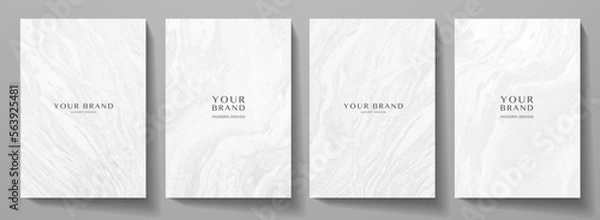 Fototapeta Elegant white marble texture set. Vector background collection with line pattern for cover, invitation template, wedding invite card, contemporary menu design, note book
