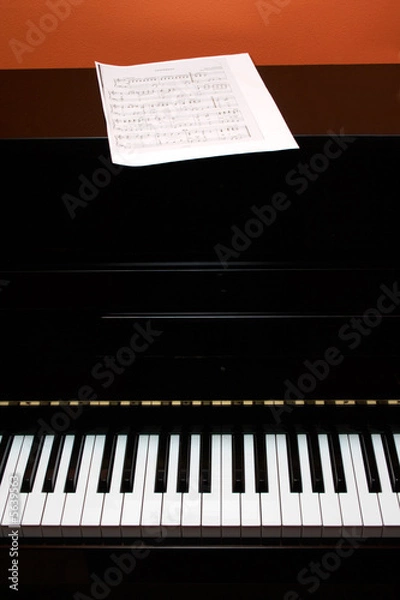 Obraz Piano with note papers