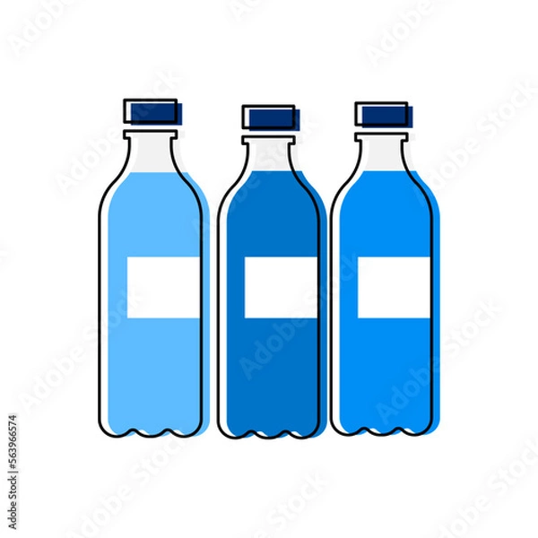 Obraz Drinking water bottle illustration on isolated background.