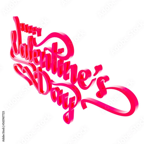Fototapeta 3D Text Character Render Valentine's elements