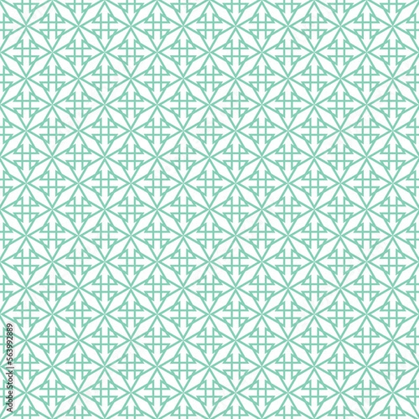 Fototapeta Tile vector pattern or mint green and white background