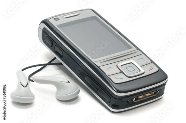 Fototapeta mobile phone isolated on a white