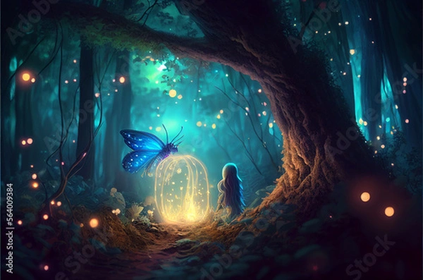 Fototapeta fantasy magical  forest