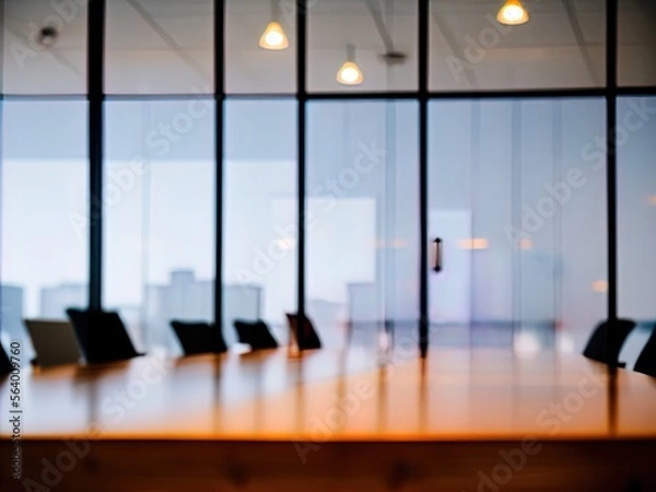 Obraz Blurred office background. Warm tones. Bokeh. DoF. 