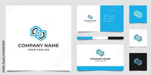 Obraz Modern Line Art House Logo Design