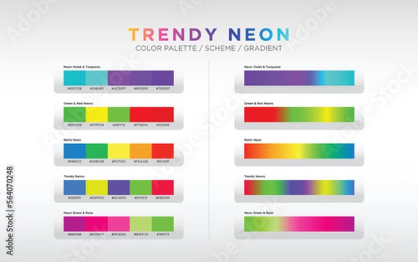 Fototapeta neon color palettes, color schemes, color gradients