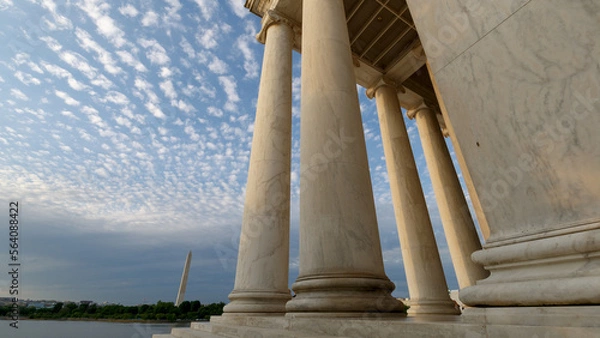 Fototapeta Jefferson Memorial from Back in Washington, DC Afternoon Sun Timelapse