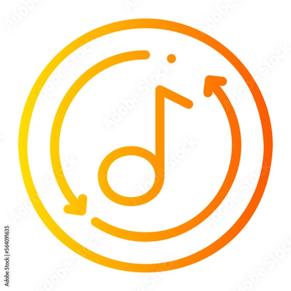 Obraz repeat once gradient icon