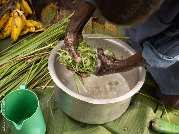 Obraz Making banana juice
