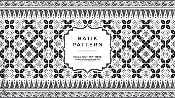 Obraz luxury and elegant vector Javanese batik pattern template