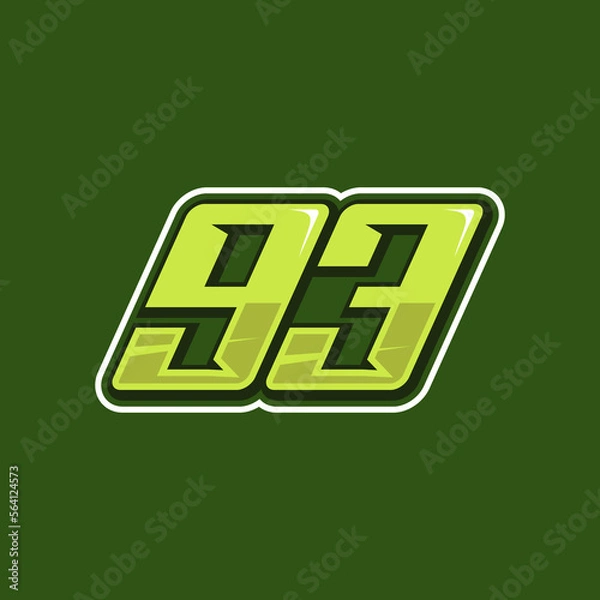 Fototapeta Racing number 93 logo design vector