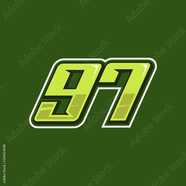 Fototapeta Racing number 97 logo design vector