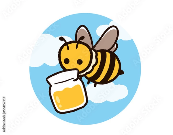 Fototapeta ハチミツを運ぶミツバチ