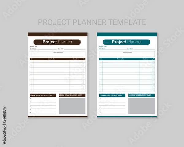 Fototapeta Project planner template Design