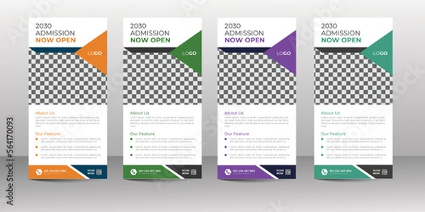 Fototapeta Modern and creative professional dl flyer or rack card design vector template