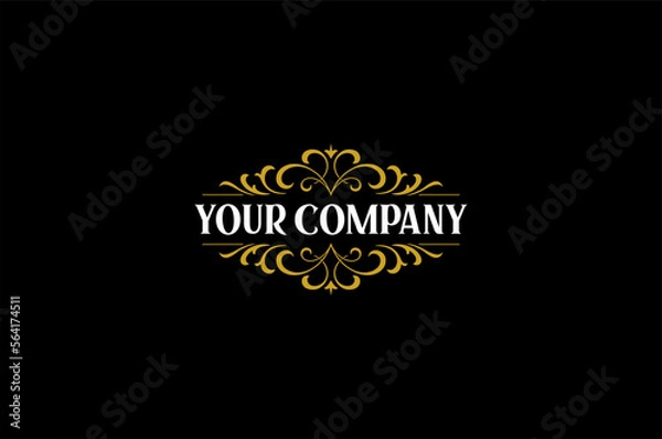 Fototapeta Elegant Kingdom Logo Style in Gold Color