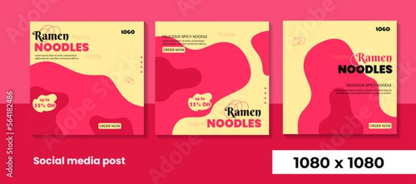 Obraz Ramen noodles restaurant menu social media post	