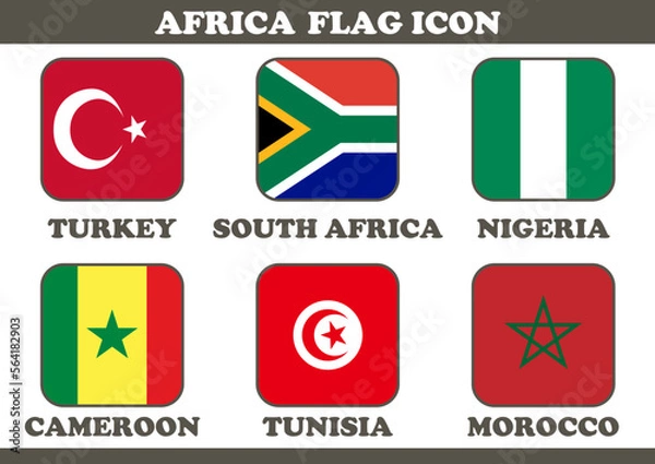 Fototapeta 世界の国旗アイコンセット☆アフリカ☆