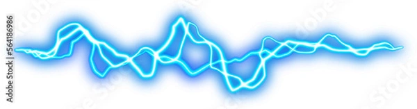 Obraz transparent blue lightning element