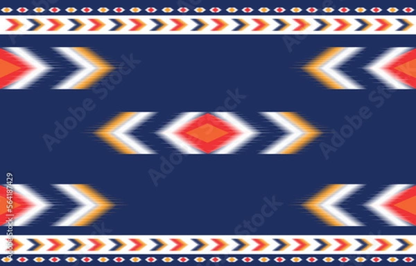 Fototapeta Colorful Geometric ethnic oriental ikat pattern traditional Design for background.