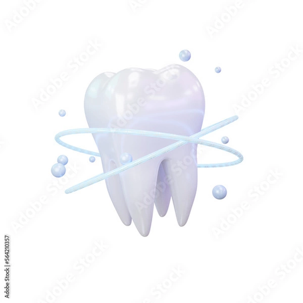 Fototapeta 3d tooth isolated on transparent background. Render. 3d render. PNG. Dentistry, medicine concept. 3D rendering, ui, ux. Teeth. Health. Shapes