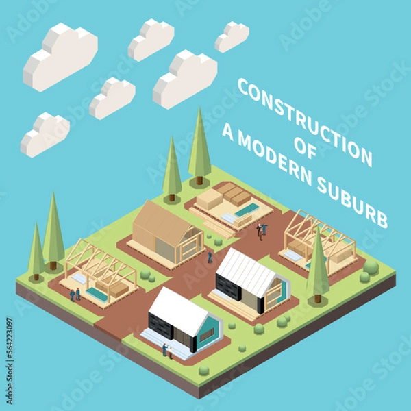 Fototapeta Modular Building Isometric