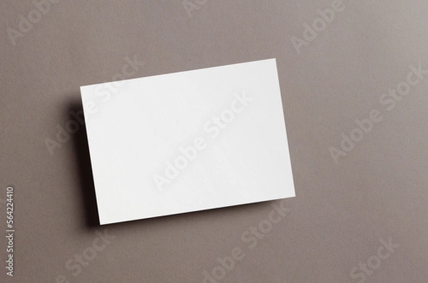Fototapeta Blank invitation or greeting card mockup on paper background