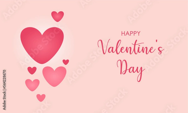 Fototapeta valentine card with hearts