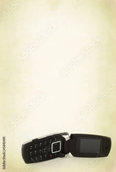 Fototapeta mobile phone with a flap, large copy space for your content