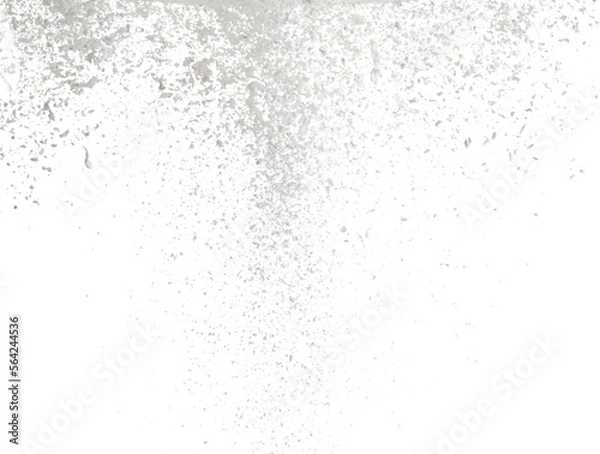 Fototapeta Tapioca starch explosion flying, White powder tapioca starch wave floating fall down in air. tapioca starch is element material. Eyeshadow crush for make up artist. White background Isolated