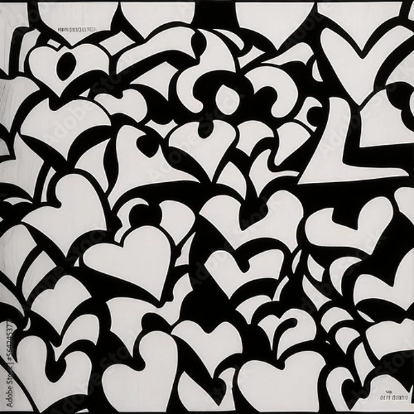 Fototapeta Coeurs stylisés, symboles de l'amour